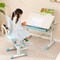 Ergonomic Height-adjustable Kids Study Chair with Double Back Support-Blue